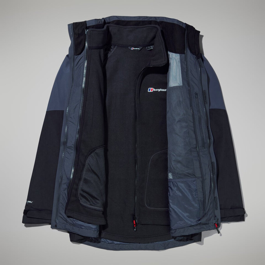 los hombres de arran géminis 3in1 de chaqueta gris oscuronegro berghaus