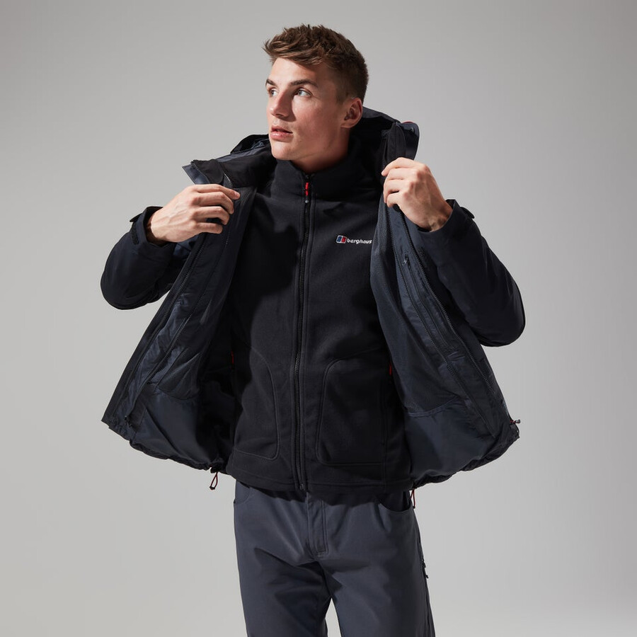 los hombres de arran géminis 3in1 de chaqueta gris oscuronegro berghaus