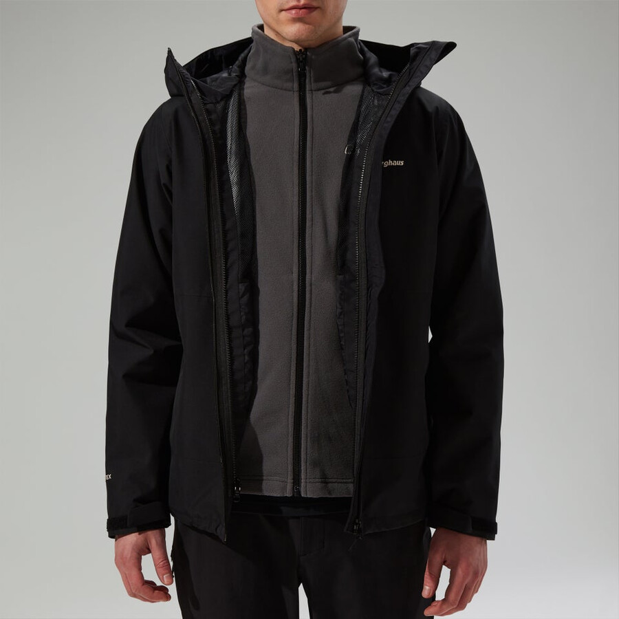 los hombres bramblfell géminis impermeable de gore-tex 3 en 1 chaqueta - negro berghaus