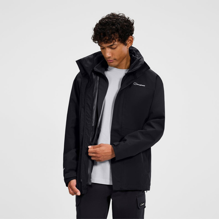 los hombres del escalador 2.0 géminis gore-tex 3 en 1 chaqueta - negrogris berghaus