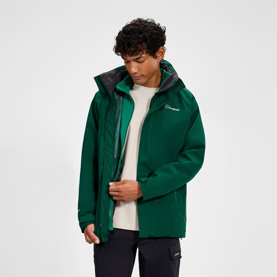 los hombres del escalador 2.0 géminis gore-tex 3 en 1 chaqueta - verde berghaus