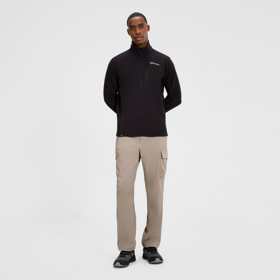 los hombres del prisma micro mitad zip polar polartec - negro berghaus