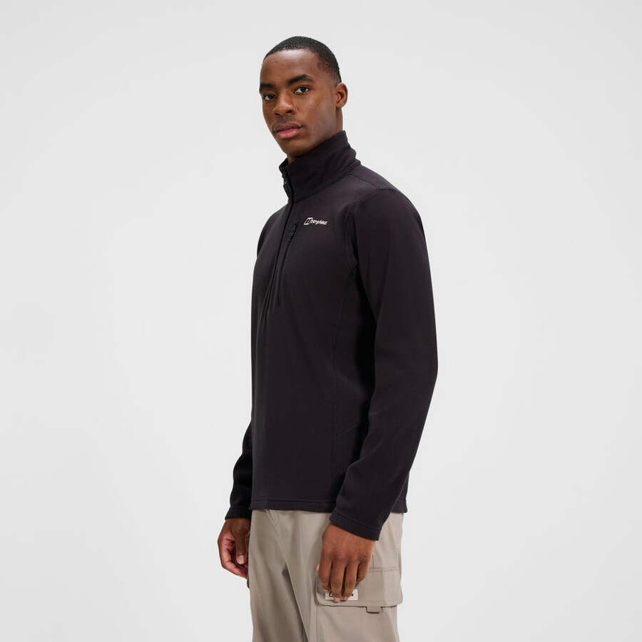 los hombres del prisma micro mitad zip polar polartec - negro berghaus