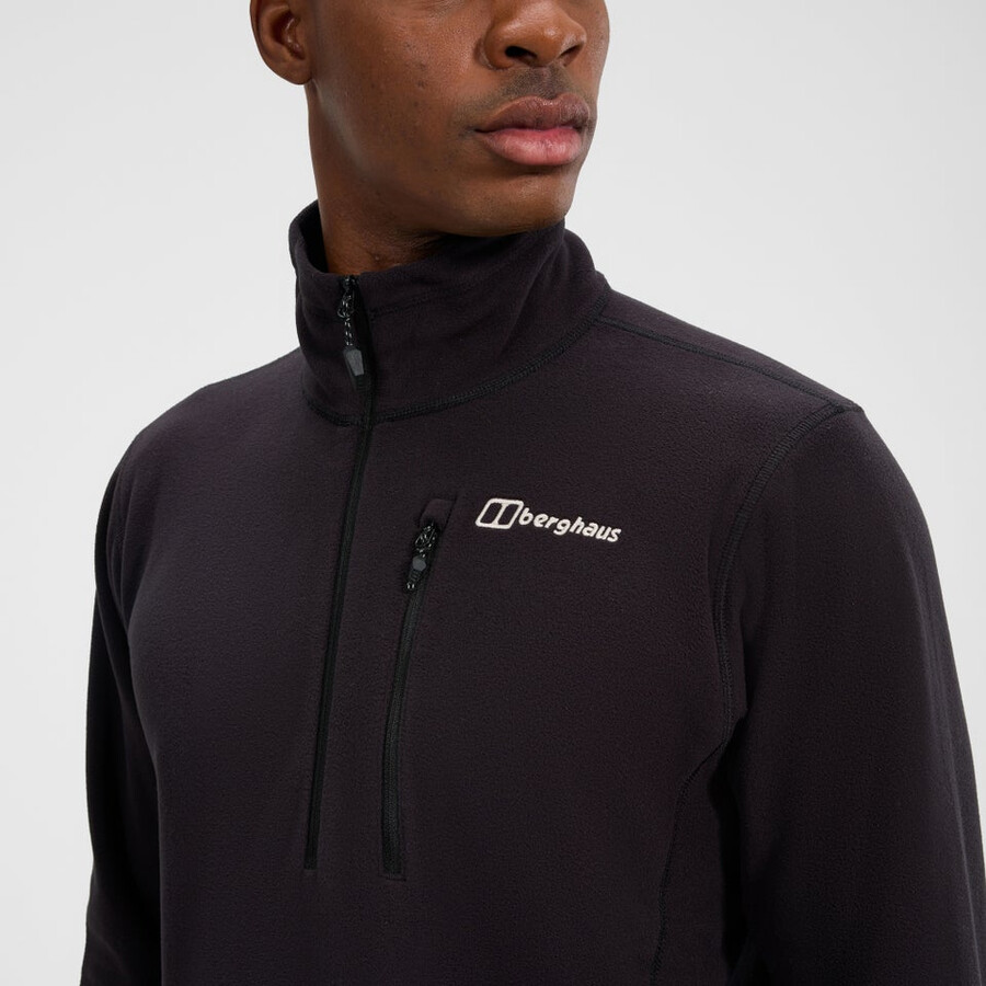 los hombres del prisma micro mitad zip polar polartec - negro berghaus