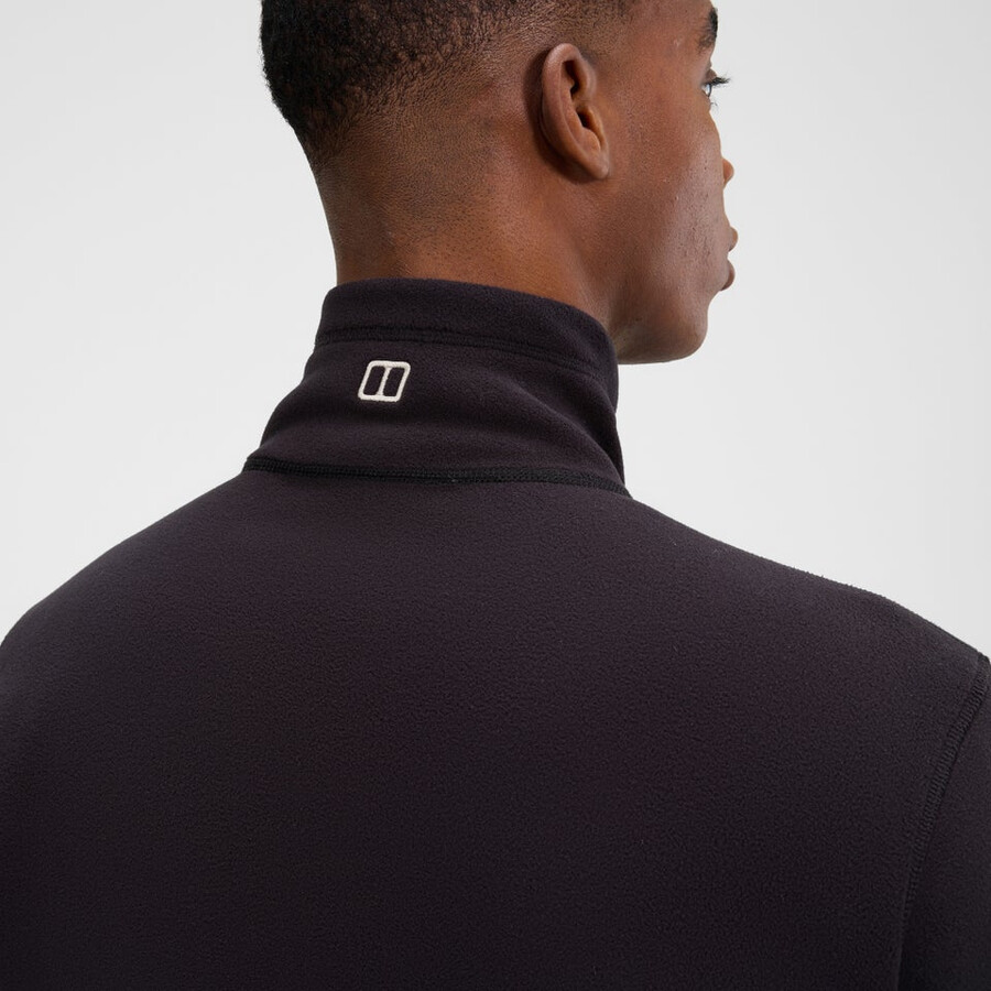 los hombres del prisma micro mitad zip polar polartec - negro berghaus