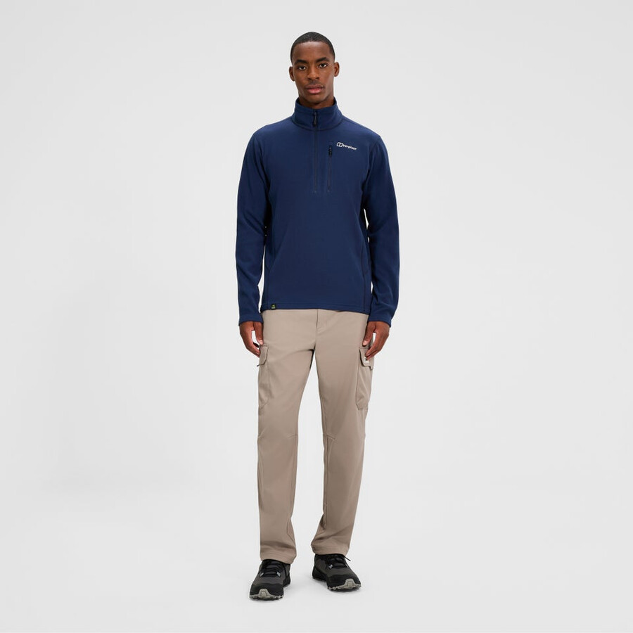 los hombres del prisma micro mitad zip polar polartec - azul berghaus