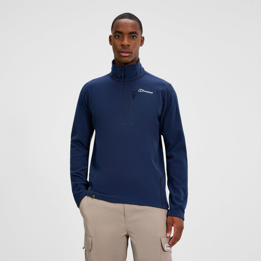 los hombres del prisma micro mitad zip polar polartec - azul berghaus