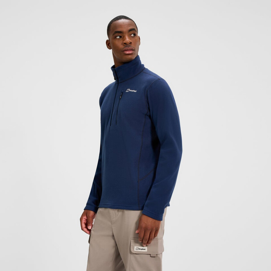 los hombres del prisma micro mitad zip polar polartec - azul berghaus