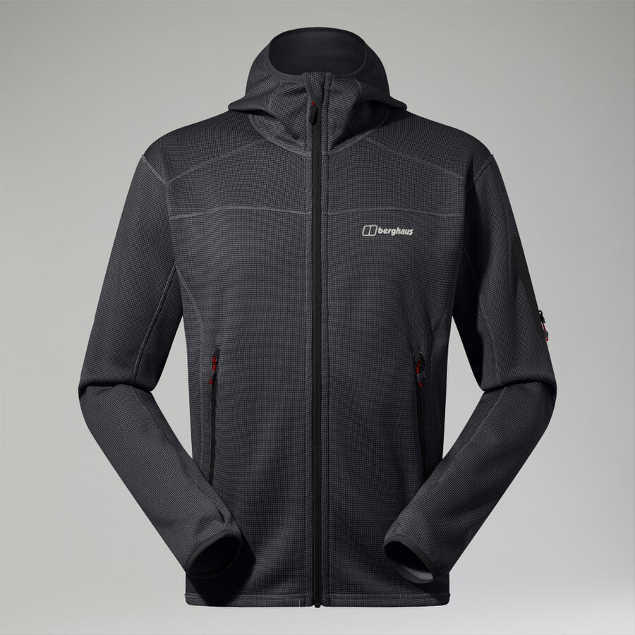 los hombres pravitale montaña 2.0 con capucha chaqueta de lana - gris oscuronegro berghaus