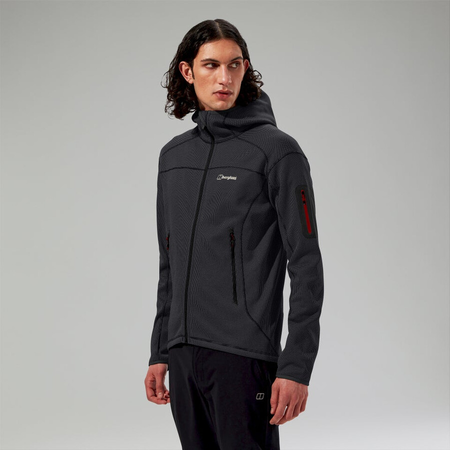 los hombres pravitale montaña 2.0 con capucha chaqueta de lana - gris oscuronegro berghaus