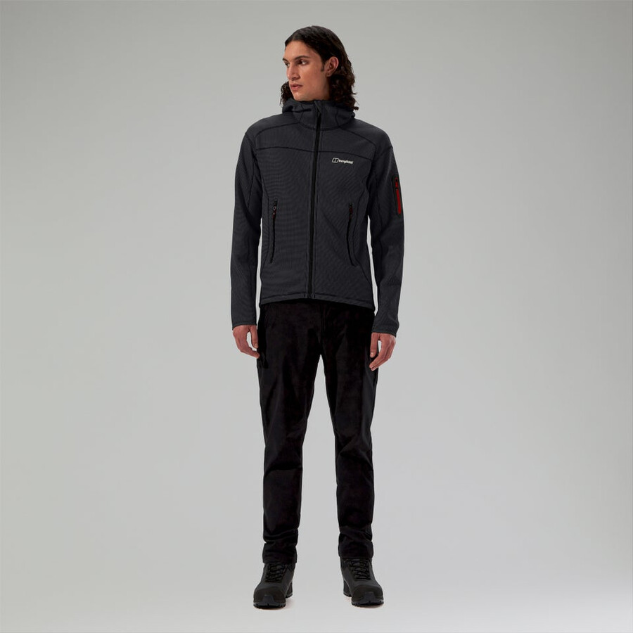 los hombres pravitale montaña 2.0 con capucha chaqueta de lana - gris oscuronegro berghaus
