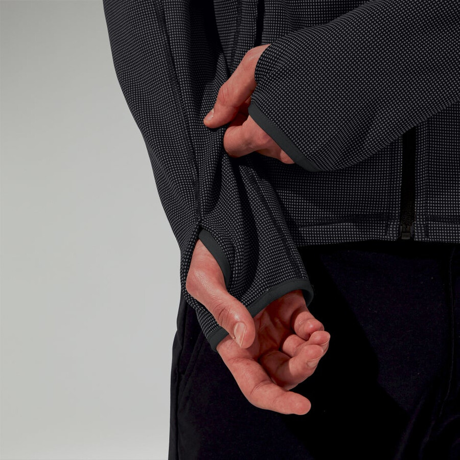 los hombres pravitale montaña 2.0 con capucha chaqueta de lana - gris oscuronegro berghaus