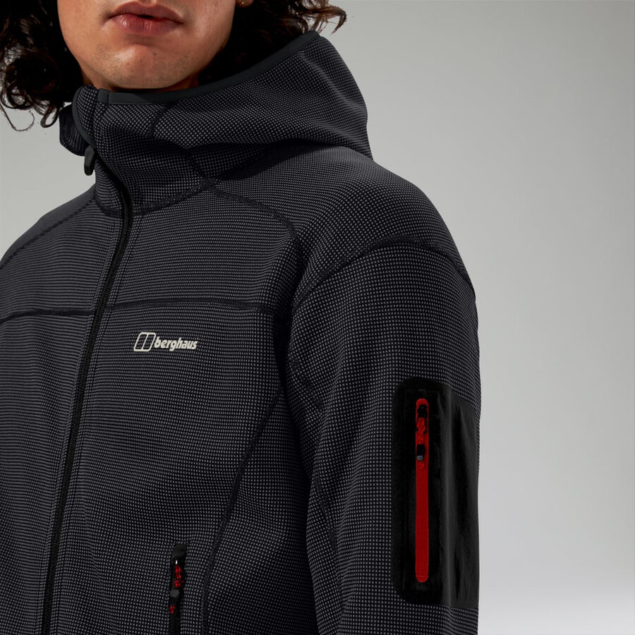 los hombres pravitale montaña 2.0 con capucha chaqueta de lana - gris oscuronegro berghaus