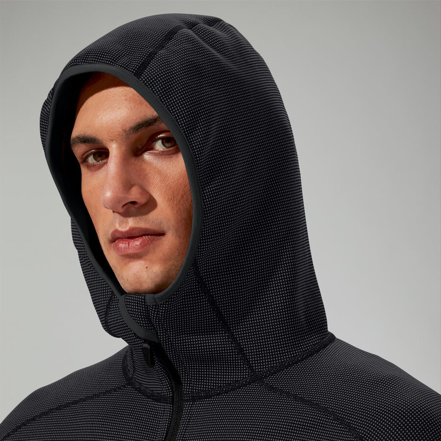 los hombres pravitale montaña 2.0 con capucha chaqueta de lana - gris oscuronegro berghaus