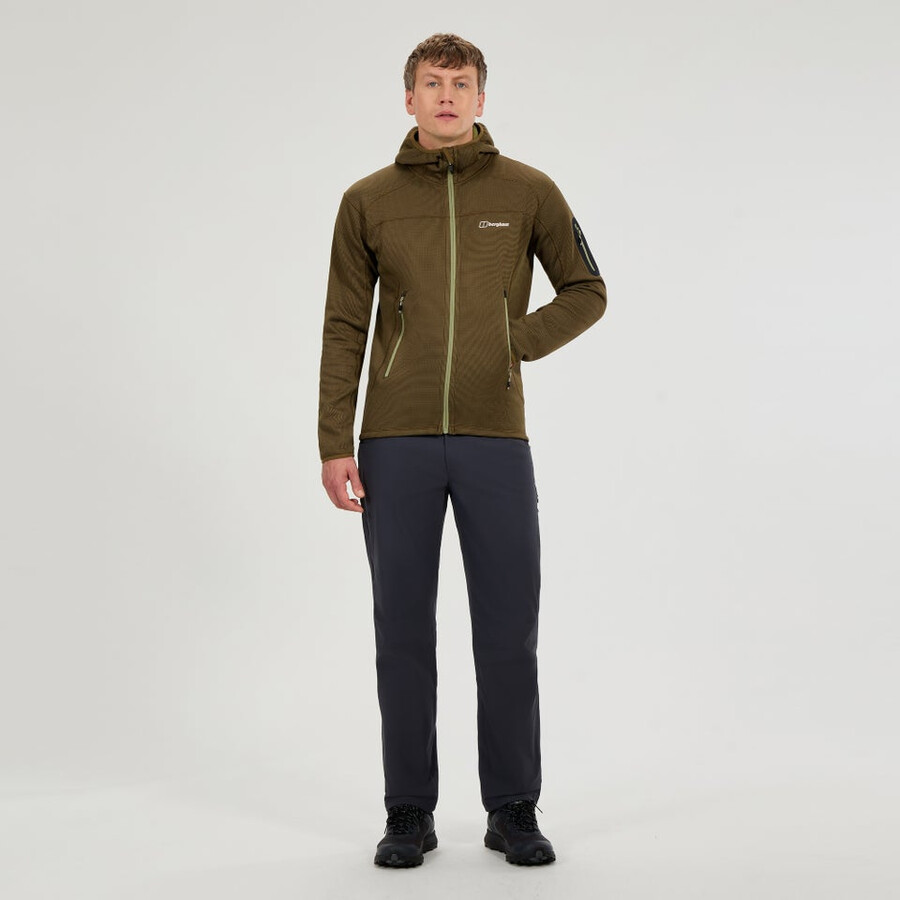 los hombres pravitale mtn 2.0 de felpa con capucha chaqueta - verdemarrón berghaus