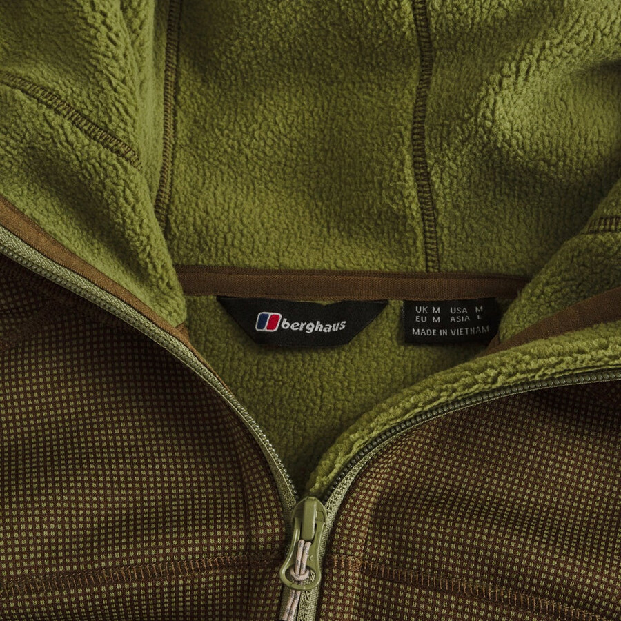 los hombres pravitale mtn 2.0 de felpa con capucha chaqueta - verdemarrón berghaus