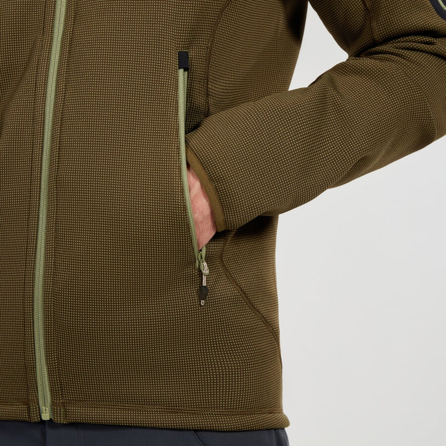 los hombres pravitale mtn 2.0 de felpa con capucha chaqueta - verdemarrón berghaus