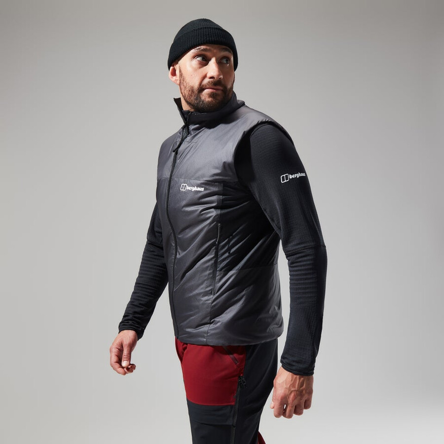 los hombres del mtn areté lb sintético chaleco grisnegro berghaus
