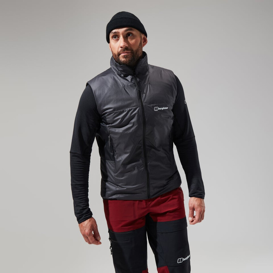 los hombres del mtn areté lb sintético chaleco grisnegro berghaus