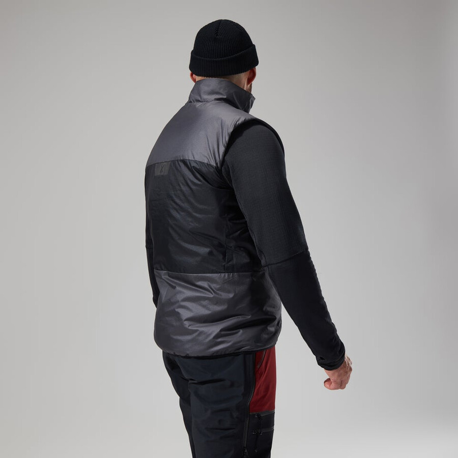 los hombres del mtn areté lb sintético chaleco grisnegro berghaus