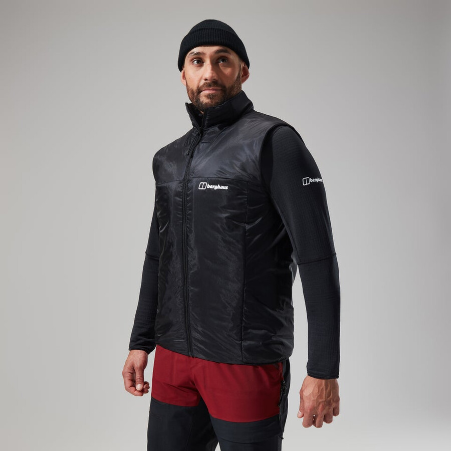 los hombres del mtn areté lb sintético chaleco grisnegro berghaus