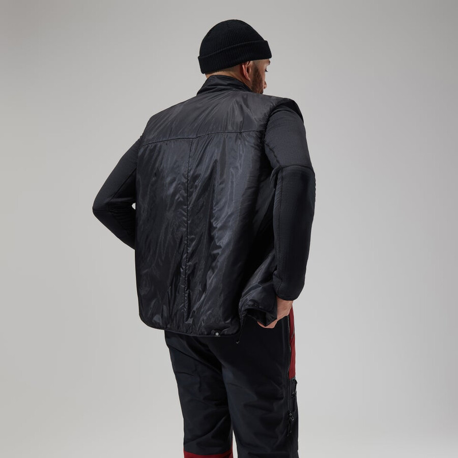 los hombres del mtn areté lb sintético chaleco grisnegro berghaus
