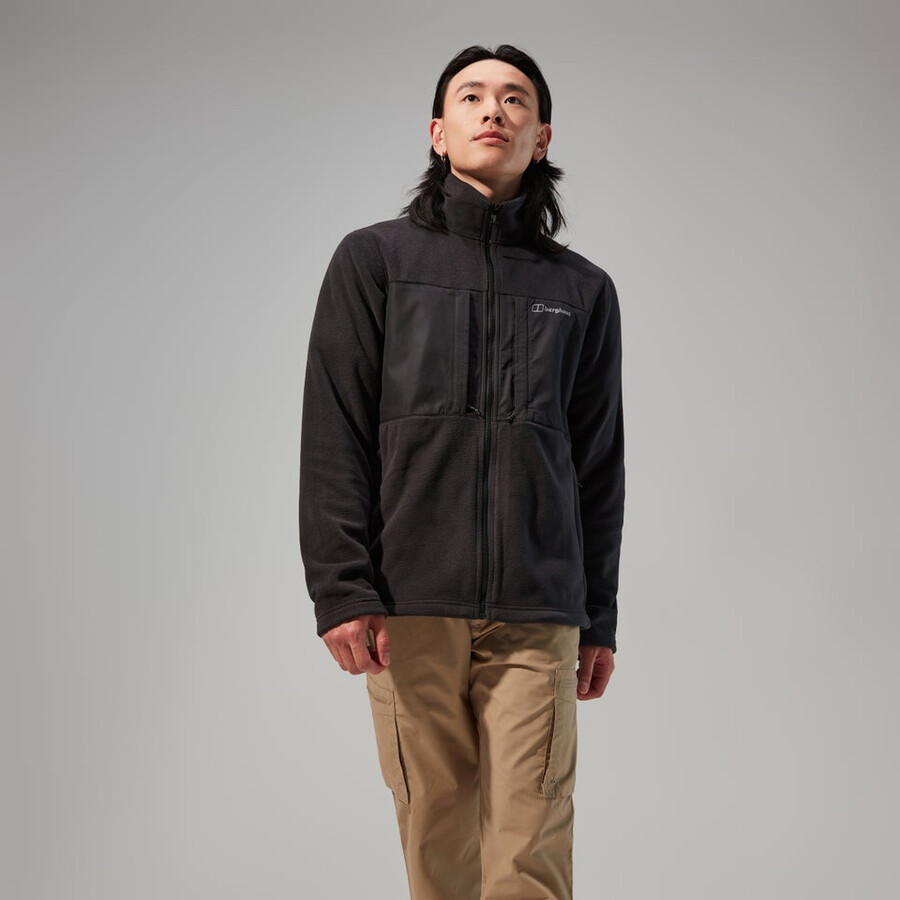 los hombres del prisma de la guía interactiva de polartec chaqueta de lana - negro berghaus