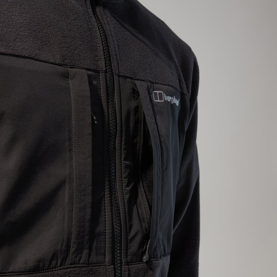 los hombres del prisma de la guía interactiva de polartec chaqueta de lana - negro berghaus