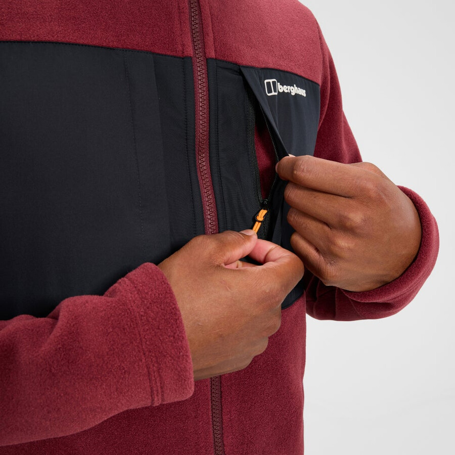los hombres del prisma de la guía interactiva de polartec chaqueta de lana - rojonegro berghaus