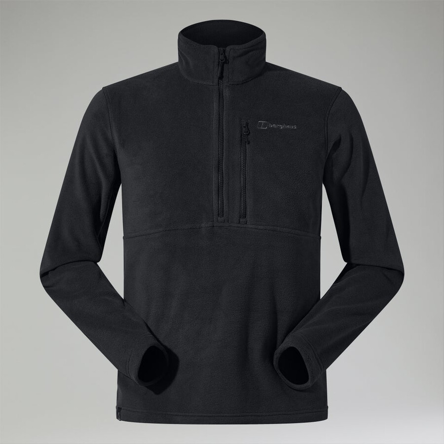 los hombres del prisma de la mitad zip polar polartec - negro berghaus