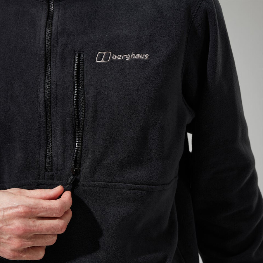 los hombres del prisma de la mitad zip polar polartec - negro berghaus