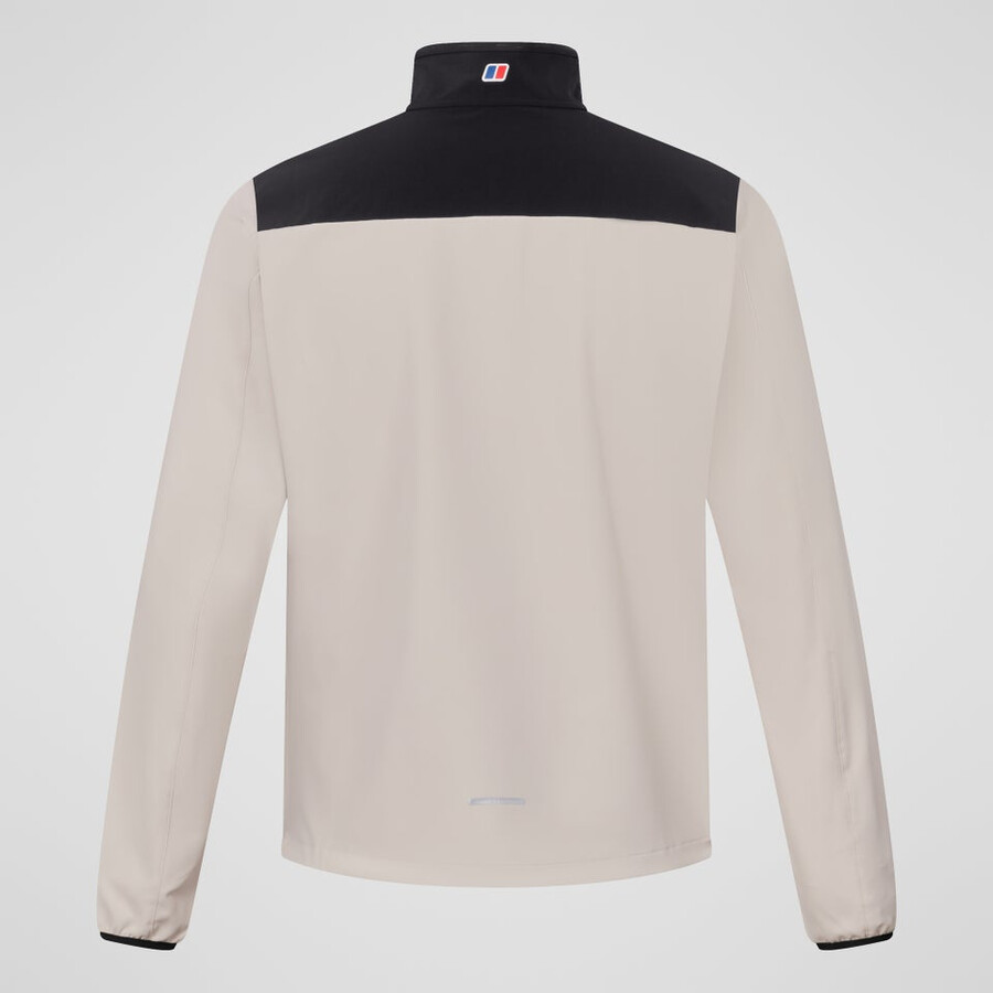 los hombres del terreno trek mitad chaqueta de cremallera - grisnegro berghaus