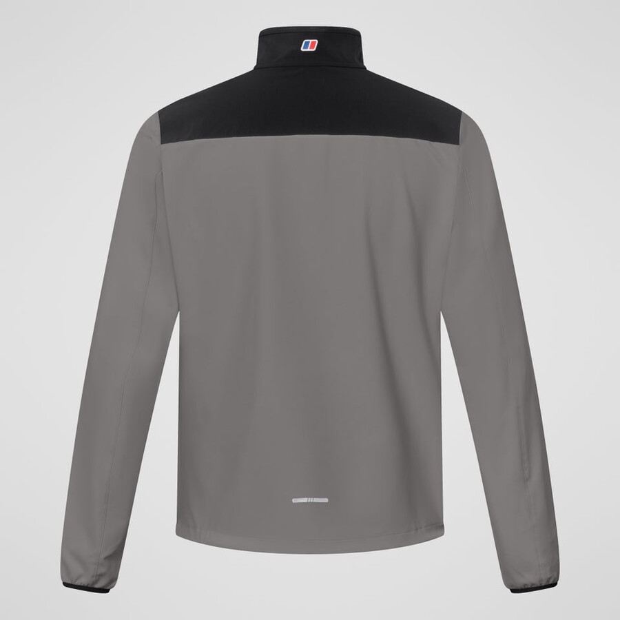 los hombres del terreno trek mitad chaqueta de cremallera - grisnegro berghaus