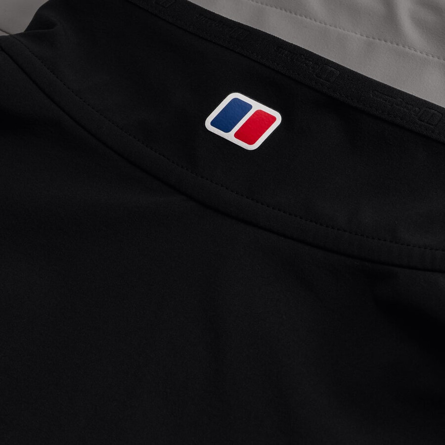 los hombres del terreno trek mitad chaqueta de cremallera - grisnegro berghaus