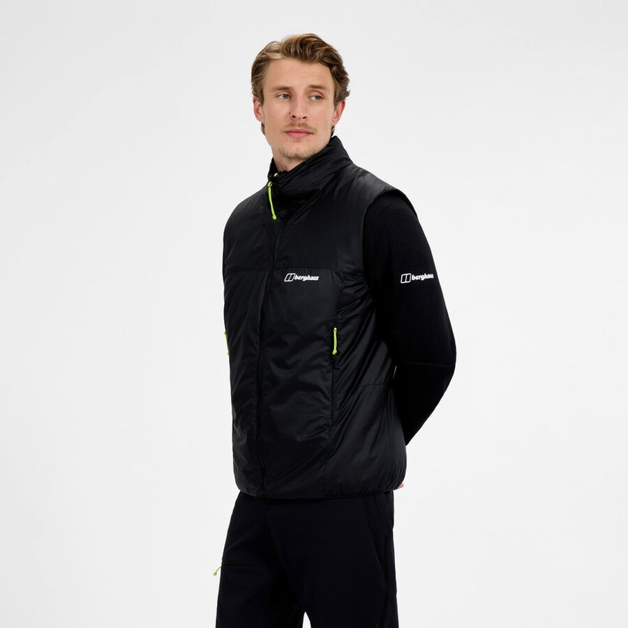 los hombres del mtn areté sintético chaleco - negro berghaus
