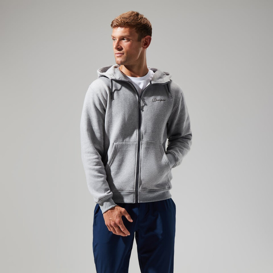 hombres logotipo de la fz con capucha gris oscuro berghaus