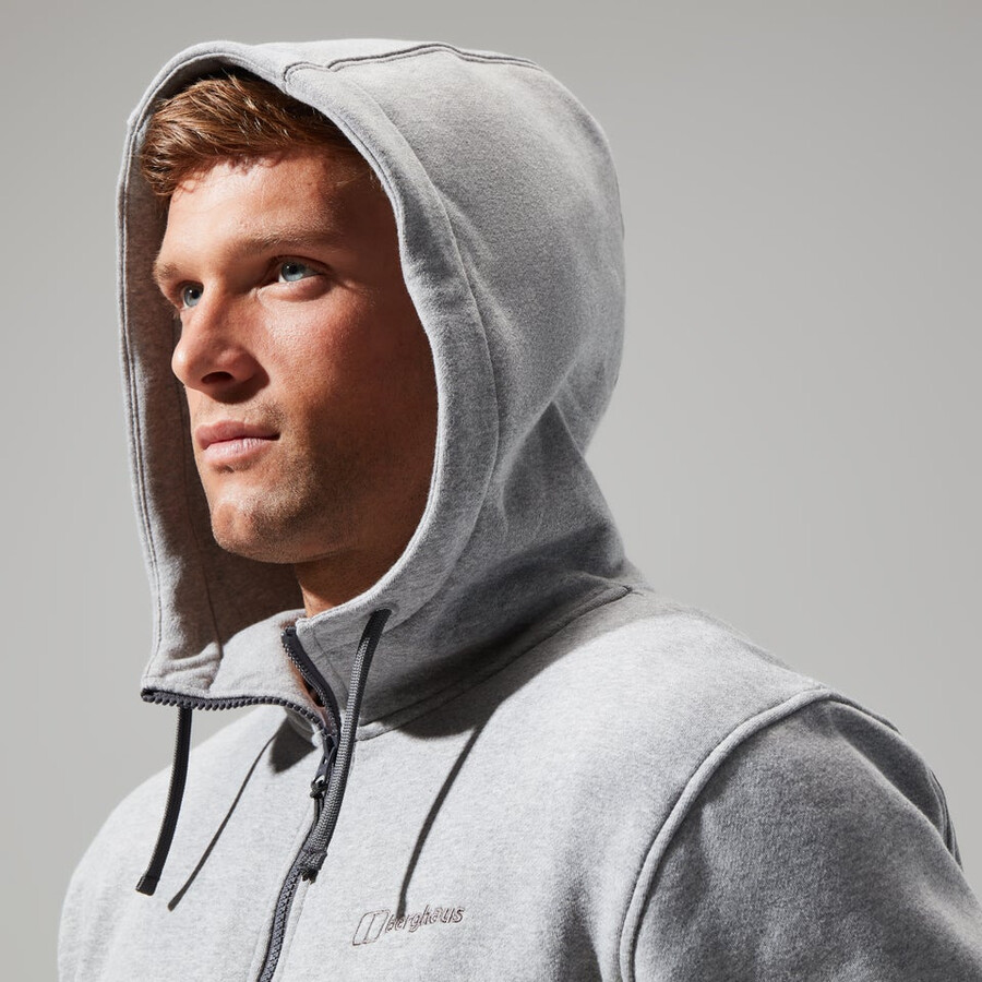 hombres logotipo de la fz con capucha gris oscuro berghaus