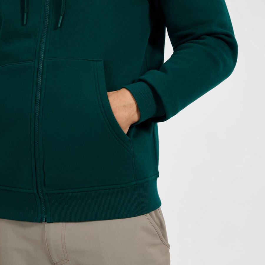 los hombres del logotipo de full zip hoodie - verde berghaus