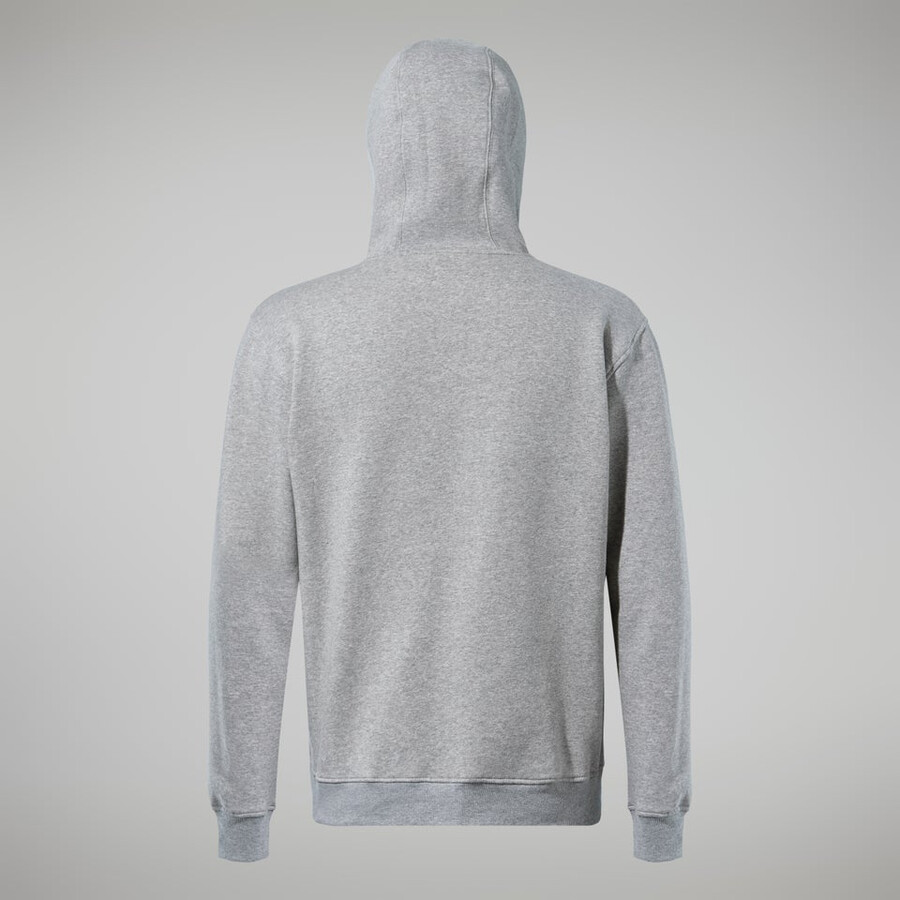 los hombres con capucha logo gris oscuro berghaus