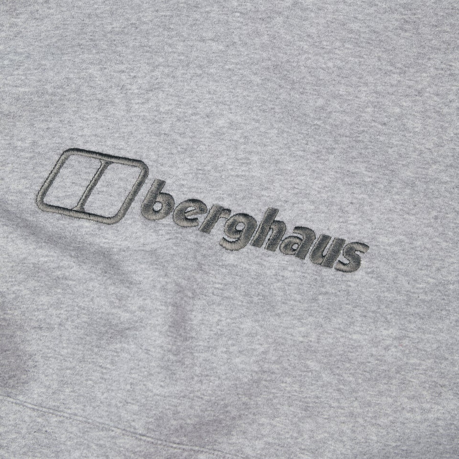 los hombres con capucha logo gris oscuro berghaus