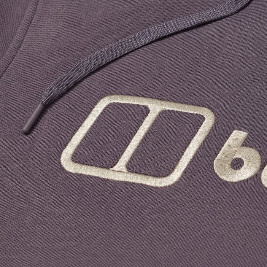 hombres logotipo de la sudadera con capucha púrpura berghaus