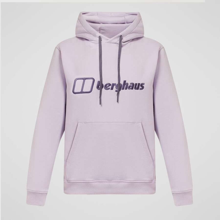 hombres logotipo de la sudadera con capucha púrpura berghaus