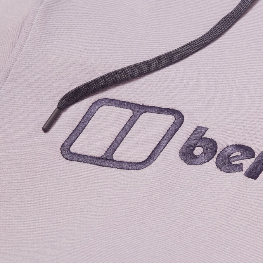 hombres logotipo de la sudadera con capucha púrpura berghaus