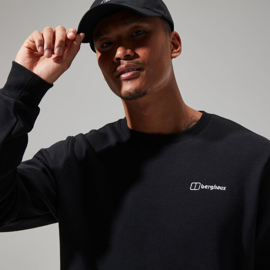 los hombres de la tripulación de logo negro berghaus