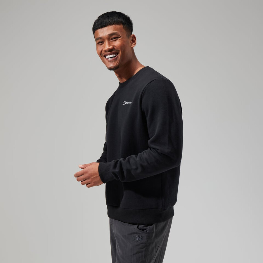 los hombres de la tripulación de logo negro berghaus