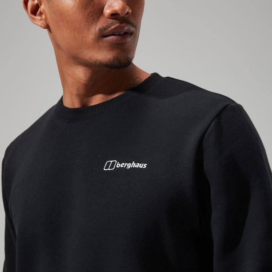 los hombres de la tripulación de logo negro berghaus