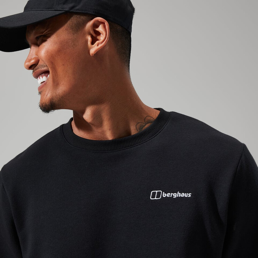 los hombres de la tripulación de logo negro berghaus