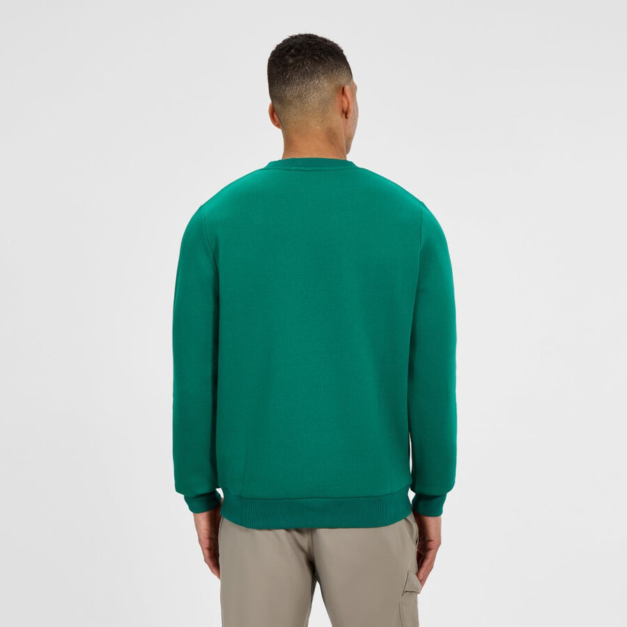 los hombres del logotipo de la tripulación de suéter verde berghaus