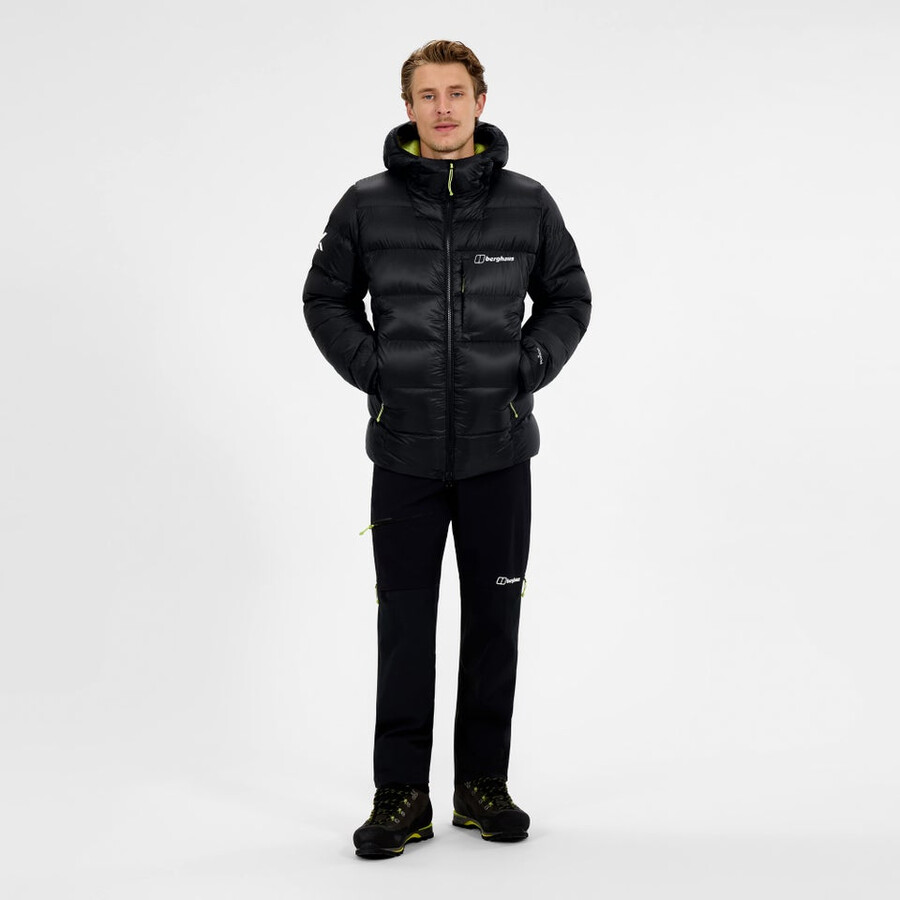 los hombres del mtn areté ultra abajo con capucha - negro berghaus