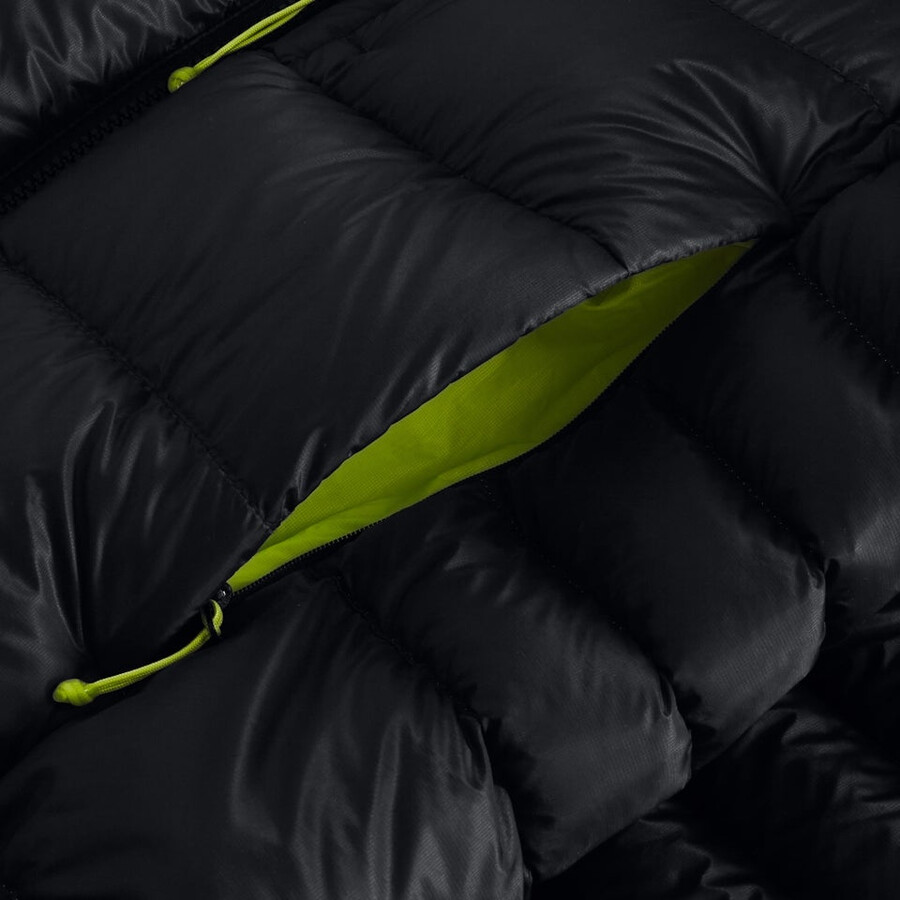 los hombres del mtn areté ultra abajo con capucha - negro berghaus